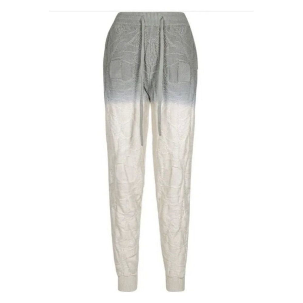NWT TWENTY MONTREAL Womens Crossover Knit Gradient Joggers Gray / Cream Sz Small